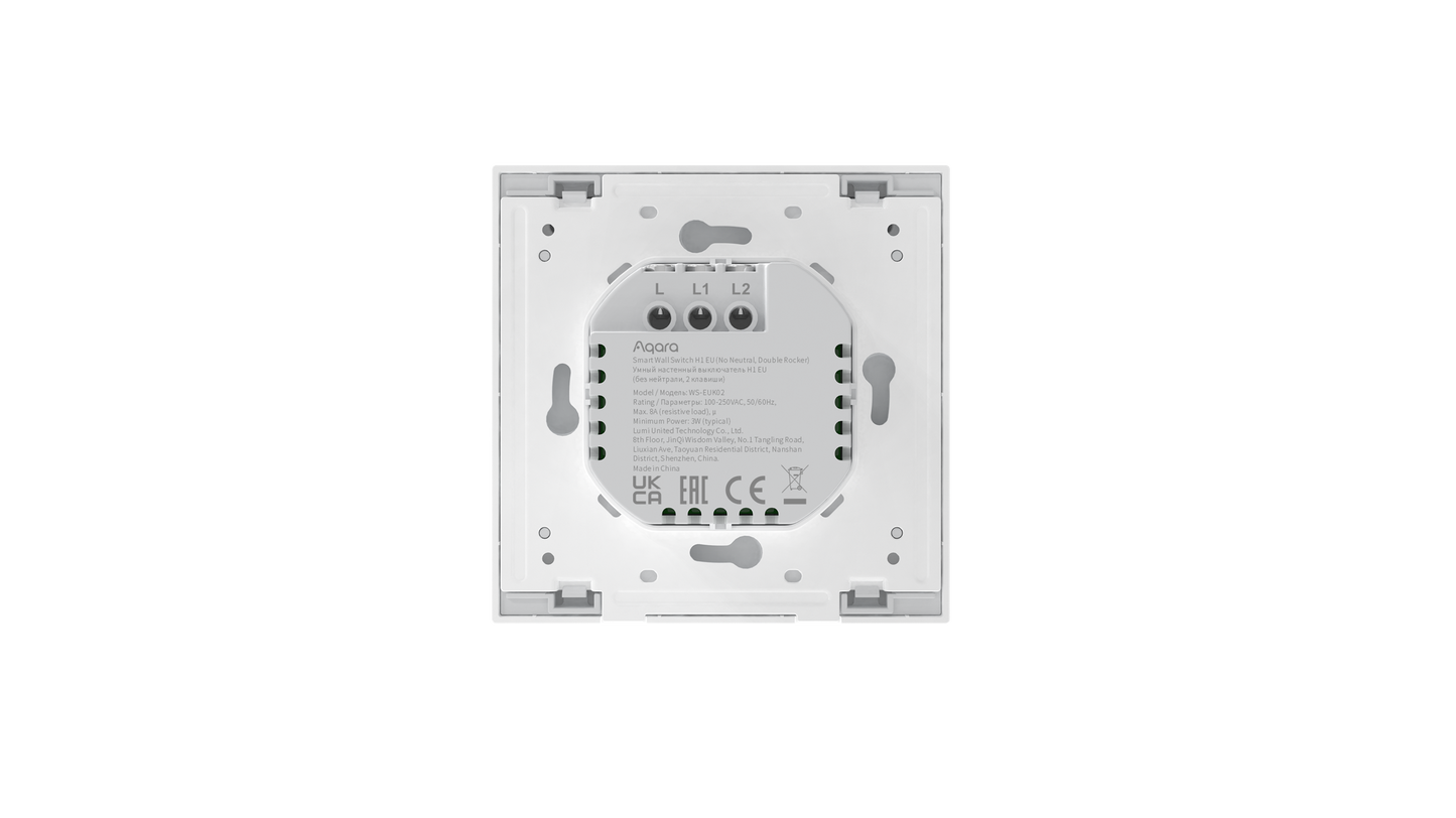 Công tắc âm tường Aqara H1 (không Neutral, 2 phím)